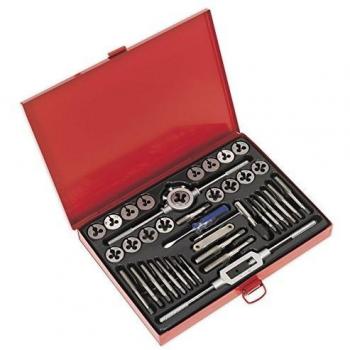 Sealey AK3040 Metric Tap and Die Set, Split Dies, 221mm x 294mm x 40mm, 40 Pieces