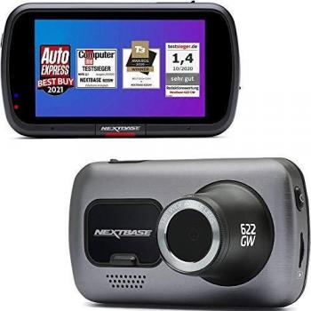 Cámara de Salpicadero Nextbase Dash Cam 622GW - Grabación en 4K, pantalla táctil de 3 pulgadas, conectividad Wi-Fi y Bluetooth, GPS incorporado, grabación en bucle, visión nocturna avanzada