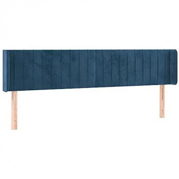 Cabecero con LED de terciopelo azul oscuro 203x16x78/88 cm