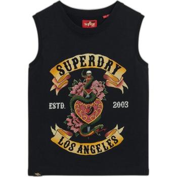 Camiseta sin mangas Tattoo Rhinestone para mujer de Superdry en color negro