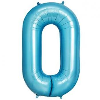 Globo de poliamida nº0 100 cm azul pastel apto para helio y globo de cumpleaños grande número rosa pastel 100 cm apto para helio