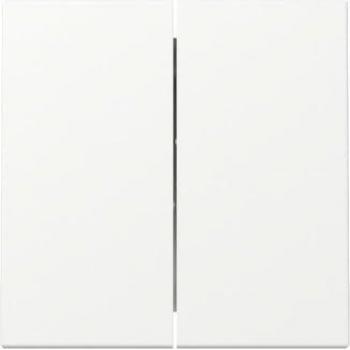 GIRA 329527 Dual Rocker Switch Cover Plate - Pure White Matte Finish