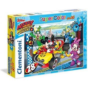 Puzzle Maxi Mickey y los Carros de Competencia - 24 Piezas