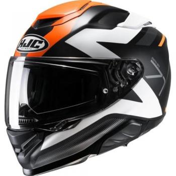 HJC Casco Integral RPHA 1 Pinna Negro-Naranja con características de diseño aerodinámico, sistema de ventilación avanzado, visor anti-rayaduras, interior desmontable y lavable, homologación ECE 22.05 y