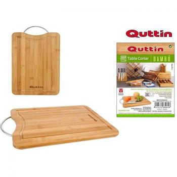 Tabla de Cortar Quttin Bambú con Metal 32.5 x 25 x 1.7 cm