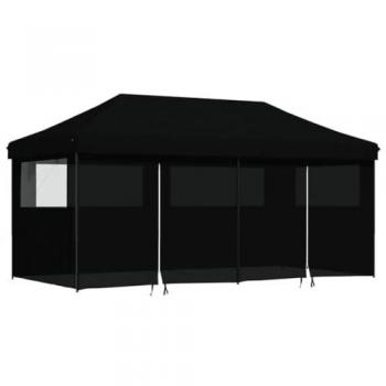 Tienda de fiesta plegable Pop-Up con 4 paredes laterales negras