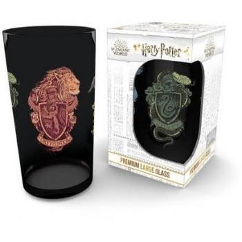 Vaso de cristal Harry Potter con escudos de Hogwarts