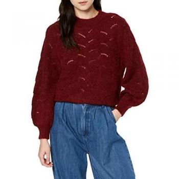 SELECTED FEMME Slfiva LS Knit O-Neck B suéter, Rojo