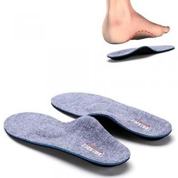 VALSOLE Plantillas Ortopédicas soportes de arco y talones la absorción de choque- para el dolor de talón, pie plano, Fascitis Plantar, dolor de rodilla y espalda