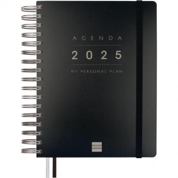 Agenda Tempus 16 Meses 2024-2025 Negro Septiembre 2024 - Diciembre 2025 (16 meses)