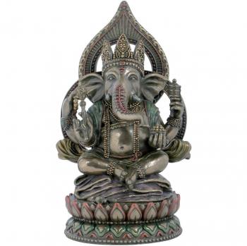 Buda Ganesha En Lotus trono Feng Shui Ganesha elefante Dios Figura