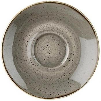 Platillo para taza de cappuccino Stonecast Gris Puntinato 15.6 cm - Paquete de 12 unidades