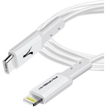 Cable USB-C a Lightning Akashi 3m Carga Rápida 3A Sincronización Blanco