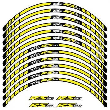 Kit de Pegatinas para Llantas de Moto Aprilia RS 50 - Compatible, Diseño Personalizado, Resistente al Agua, Fácil Aplicación