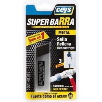 Ceys - Super Barra para metales - Rellena Repara y Reconstruye - Masilla arregla todo - Color metal