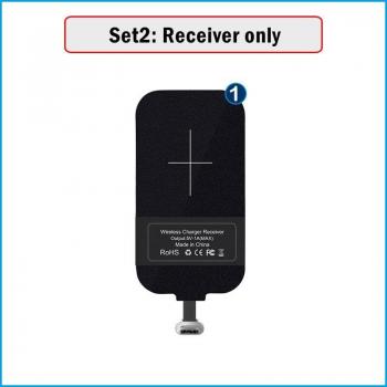 Adaptador de Carga Inalámbrica Qi con Receptor USB Tipo C para Samsung Galaxy A21, A31, A41, A51, A71 y 5G