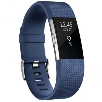 Fitbit Charge 2 Pulsera de Actividad física y Ritmo cardiaco, Unisex, Azul, L