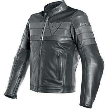 Dainese 8-Track - Chaqueta de piel para moto, color negro, talla 52