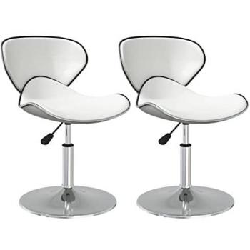 Sillas de comedor 2 unidades cuero sintético blanco