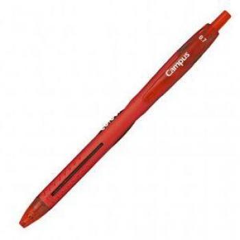 Bolígrafo Retráctil Campus Tacto Goma 0,7mm Rojo Suave
