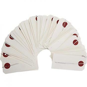 Etiquetas Blancas de Papel con Hilo Metálico 50 Piezas 9x4 cm