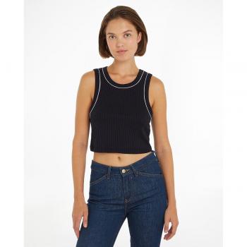 Camiseta de pijama acanalada sin mangas Tommy Hilfiger