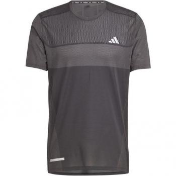 Camiseta de running adidas Ultimate Energy hombre negro, manga corta, diseño engineered, material transpirable, ajuste regular