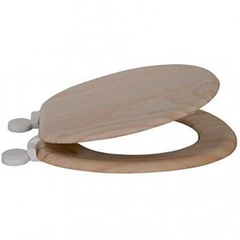 Asiento de Baño Universal MDF Decoración Pino Natural con Bisagras PS 42CMx36CMx16CM