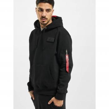 Alpha Industries Black Red Stripe Hoodie for Men Size S
