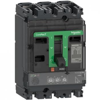 Interruptor automático de baja tensión Schneider Electric ComPacT NSX250F, 3 polos, corriente nominal de 250A, capacidad de interrupción de 36kA, montaje fijo