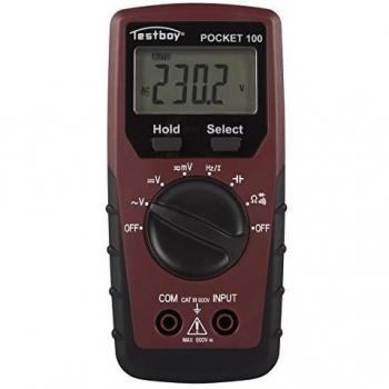 Multímetro Digital de Bolsillo Testboy Pocket 100 - CAT III 600 V, Pantalla LCD Grande, 4000 Cuentas
