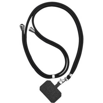 Correa de Seguridad Universal para Funda de Teléfono Móvil, Cordón Ajustable, Agarre Cómodo al Cuello, Fácil de Instalar (Negro)