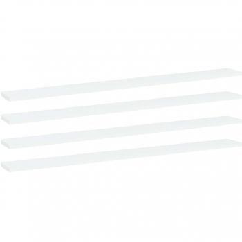 vidaXL White Bookshelf Boards Set of 4, 39.4x3.9x0.6, Engineered Wood