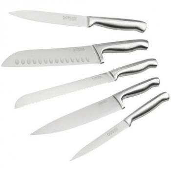 Juego de 5 cuchillos de cocina profesionales Nirosta - acero inoxidable - longitudes de 24 a 33,5 cm