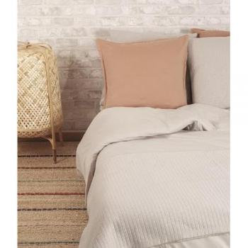 Funda Nórdica de Punto 100% Algodón Gris Vapor - Suave, No se Arruga, para Cama 90 cm + Almohada 45x110 cm