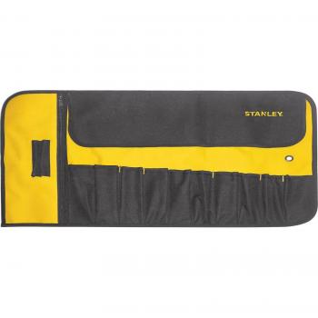 Bolsa de Herramientas Enrollable Stanley 1-93-601 con 12 Bolsillos, Color Negro, Material Nylon