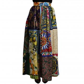 Dolce & Gabbana Multicolor Patchwork Sicily Long Maxi Skirt - IT36 | XS, Size: 3XS, Female