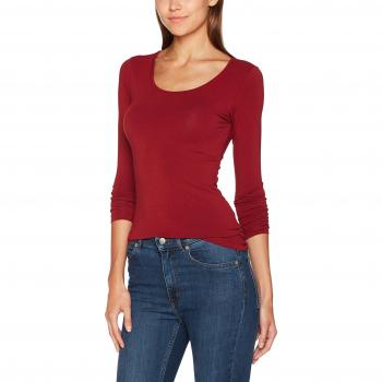 ONLY Onllive Love New Ls O-Neck Top Noos, Camisa Manga Larga para Mujer, Rojo
