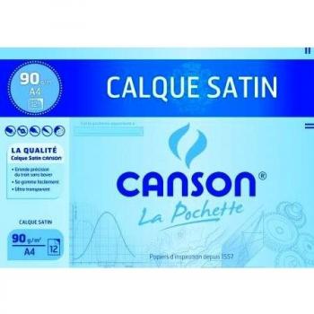 Papel de Calco Satinado CANSON, A4, 90 g/m², 12 hojas