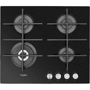 Whirlpool GOWL 628/NB - Placa de gas, 60 cm de ancho, 4 quemadores, acero inoxidable
