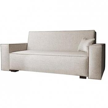 Sofá-cama Columbus 197 con caja de ropa de cama, color marrón claro, dimensiones 192 x 85 x 98 cm