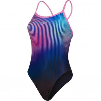 Bañador de Natación para Mujer Speedo Estampado Digital con Logotipo y Espalda Turnback