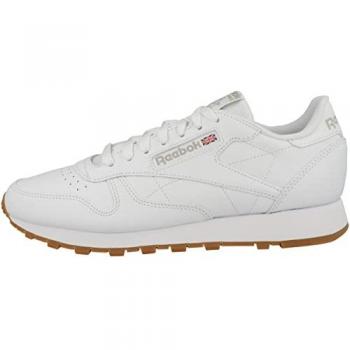 Reebok Classic Leather Zapatillas deportivas unisex adulto, color blanco puro y gris, talla 40 EU