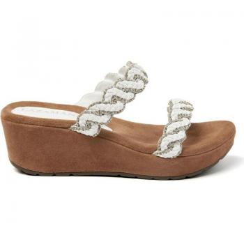 Sandalia Lazamani para mujer en color blanco con tiras offwhite