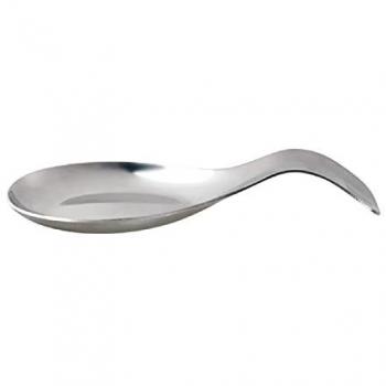 Soporte para cucharas de acero inoxidable 21 x 8,5 cm, reposa cucharas, soporte metálico para utensilios de cocina, hogar, restaurante, apto para lavavajillas