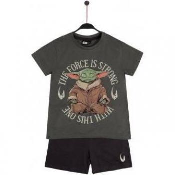 Pijama Manga Corta Baby Yoda caqui Disney