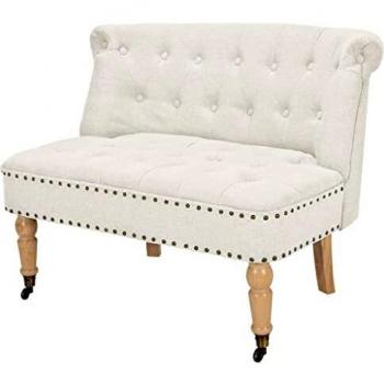 vidaXL Sofá de 2 plazas de tela 94x67x76 cm blanco