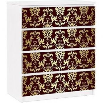 Vinilo adhesivo para muebles IKEA - Malm Dresser 4xDrawers - The 12 Muses - Thalia, Tamaño:4 veces 20cm x 80cm