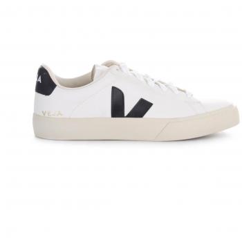 VEJA Campo Chromefree Leather Sneakers, White/Black, Size: 45, Male