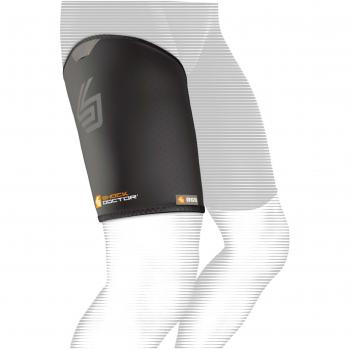 Shock Doctor Bandage Thigh Groin Sleeve - Protecciones de pie para artes marciales, color negro, talla L